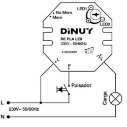 Regulador LED 2 Hilos 230V 4-80W/200W RE PLA LE0