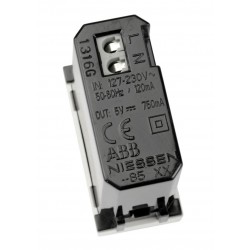 Cargador USB Módulo estrecho N2185 BL Niessen Zenit Blanco