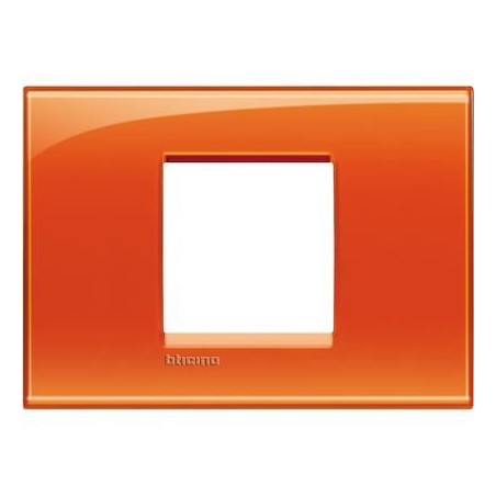 Placa Rectangular 2 Módulos Bticino Livinglight Naranja LNA4819OD