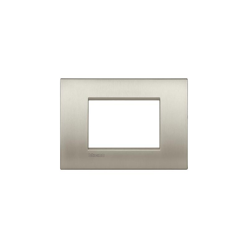 Placa rectangular 3 Módulos Bticino LNC4803TIS Titanio Livinglight AIR