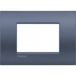 Placa rectangular Bticino 3 Módulos Blue moon LNC4803BM Livinglight AIR