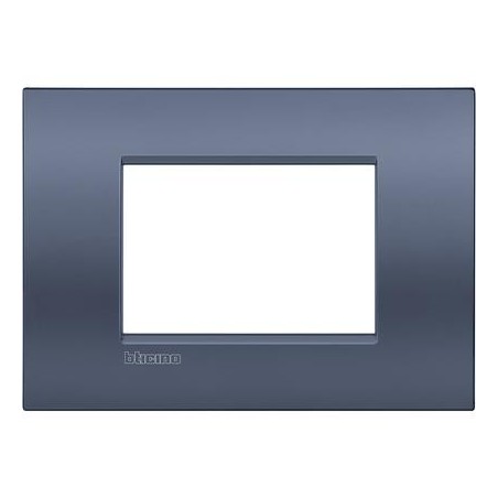 Placa rectangular Bticino 3 Módulos Blue moon LNC4803BM Livinglight AIR