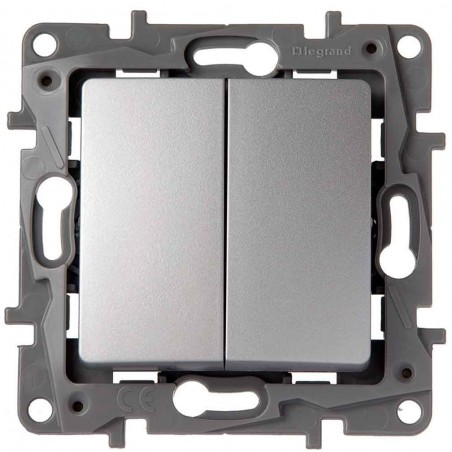 Doble Interruptor-Conmutador Aluminio 665302 Legrand Niloé