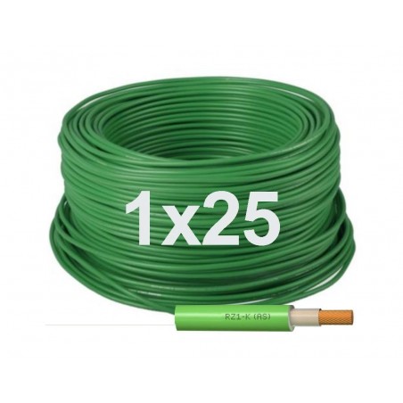 Manguera cable flexible Libre halógenos 1x25 Unipolar RZ1-K 0,6/1KV