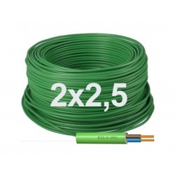 Manguera Eléctrica Flexible Verde Libre de Halógenos 2x2,5 RZ1-K 1Kv