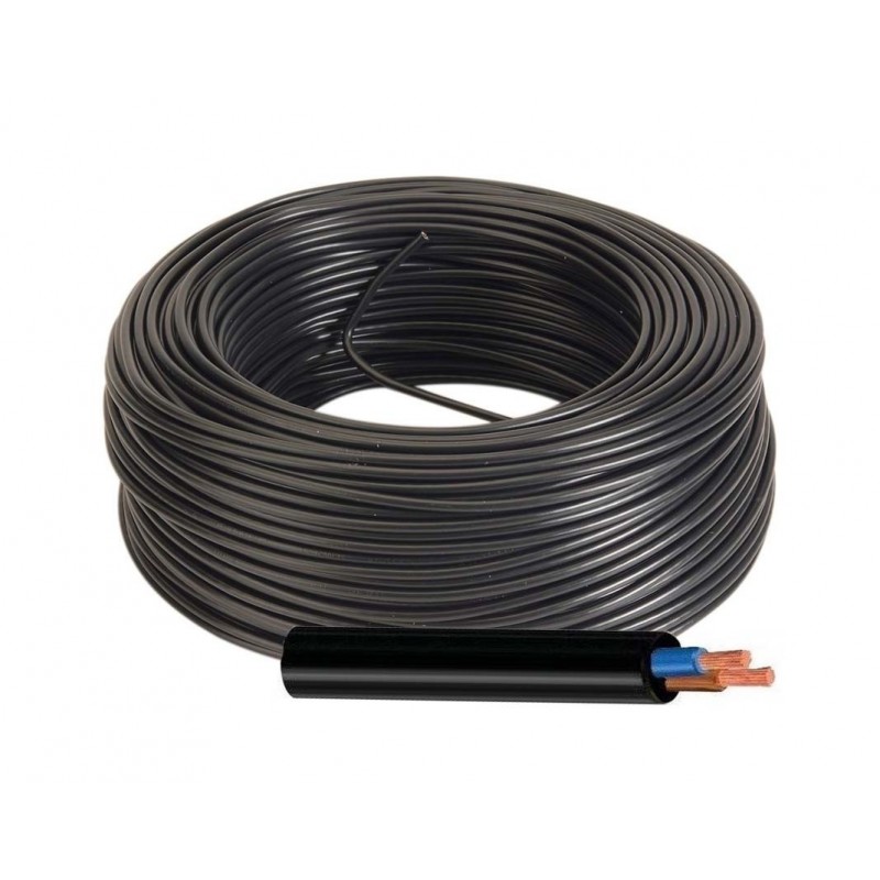 Manguera Eléctrica Negra 2x1 Cable Flexible H05VV-F 500V 