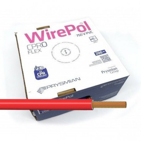 Cable unipolar flexible 2,5 mm² Rojo H07V-K2,5RO 200 Metros