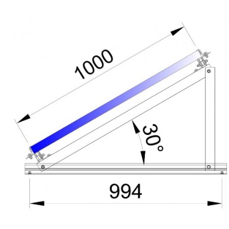 Soporte inclinado para cubierta metálica 15º/30º - horizontal