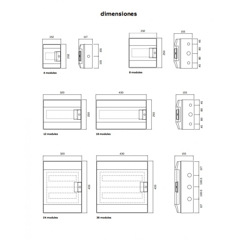 Cuadro 32 módulos Superficie montado IP65 IK08 - Ecoiluminaled