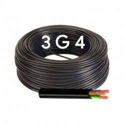 Manguera Eléctrica Negra Cable Flexible 3x4 RV-K 1000V