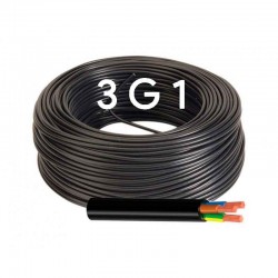 Manguera Eléctrica Cable Flexible Color Negro 3x1 H05VV-F 500V
