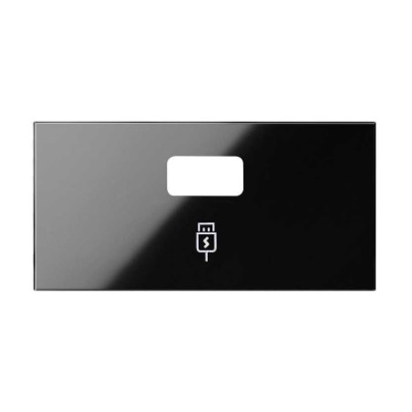 Tapa Cargador USB 1 Entrada Simon 100 Negro 10001097-138