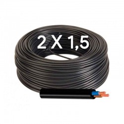 Manguera Eléctrica Negra Cable Flexible 2x1,5 RV-K 1000V