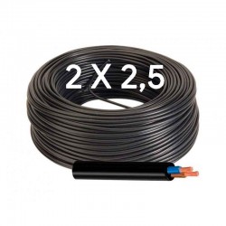 Manguera Eléctrica Negra Cable Flexible 2x2,5 RV-K 1Kv