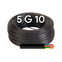 Manguera Eléctrica Cable Flexible Color Negro 5x10 RV-K 1000V