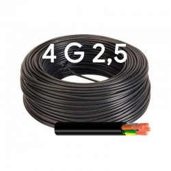 Manguera Eléctrica Negra Cable Flexible 4x2,5 RV-K 1Kv