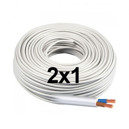 Manguera Eléctrica Blanca 2x1 Cable Flexible H05VV-F 500V