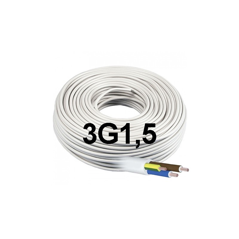 Flexible elektrische kabel weiß (1m) h05vv-f 4g1, 50mm ² 4 4g1.50