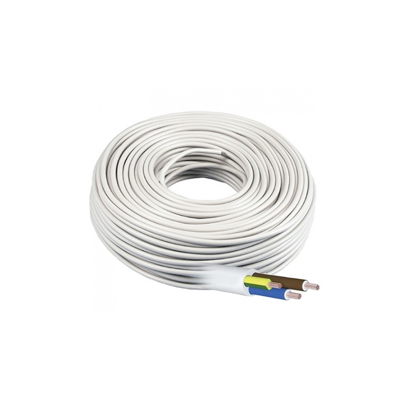 Manguera Eléctrica Blanca 3G1,5 Cable Flexible H05VV-F 500V 