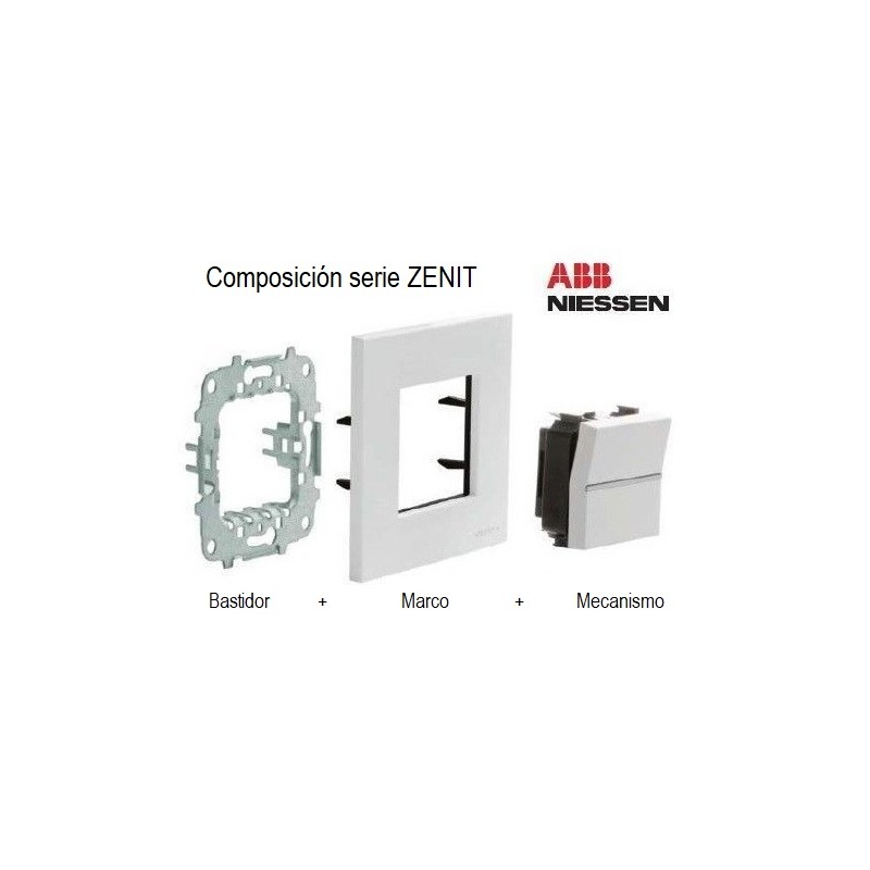 Kit Niessen Zenit Interruptor + Marco 1 elemento + Bastidor