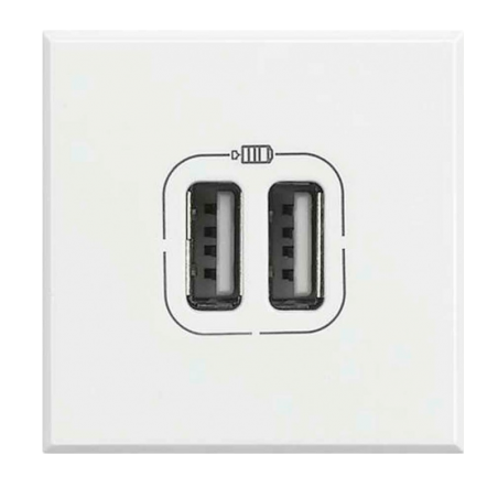Cargador USB Doble Formato Mecanismo  HD4285C2 Axolute Blanco