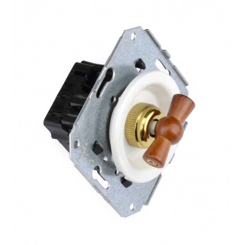 Interruptor 10AX Fontini Venezia 35-306-16-2 Manecilla haya color miel