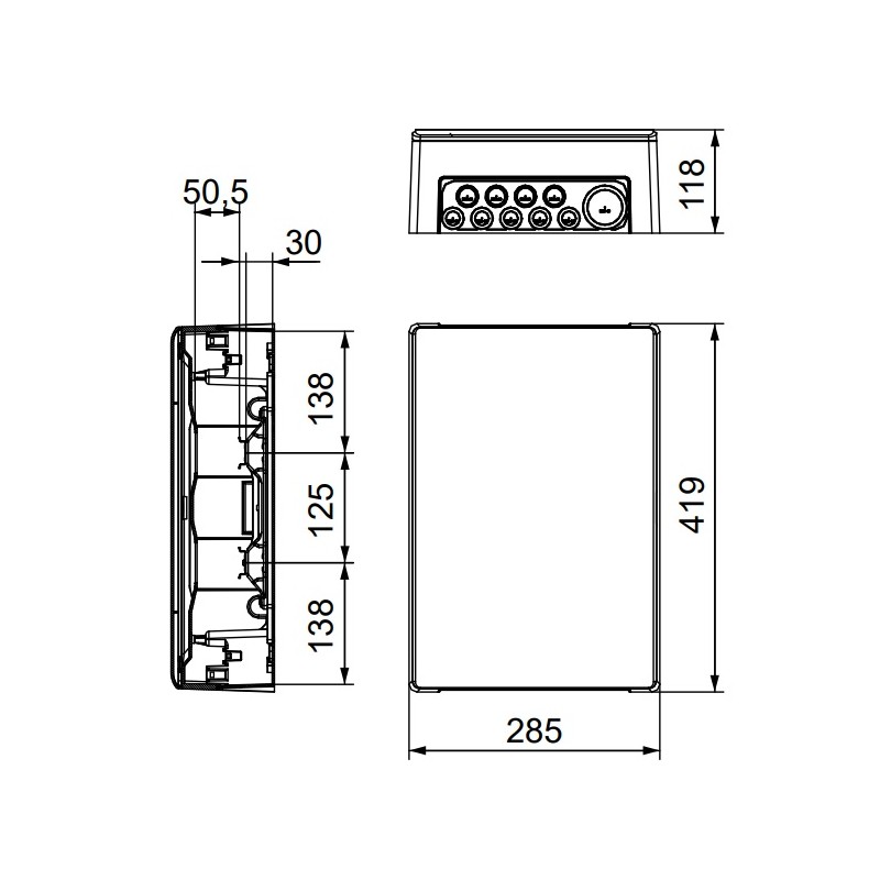 Caja distribución superficie IP65 24 módulos (2x12)puerta