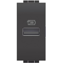 Cargador USB Antracita 1 Módulo L4191A Bticino Livinglight