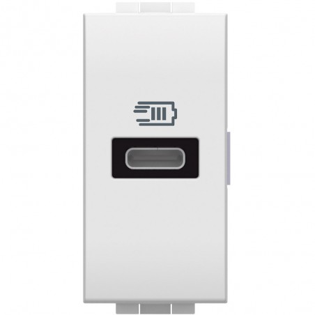 Cargador USB Tipo C Bticino Livinglight 1 Módulo N4192C Blanco