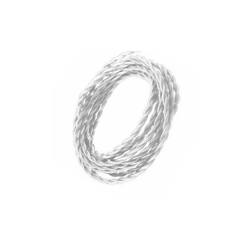 Comprar cable trenzado imitación al antiguo de algodón ignifugo blanco.  fontini a precio online