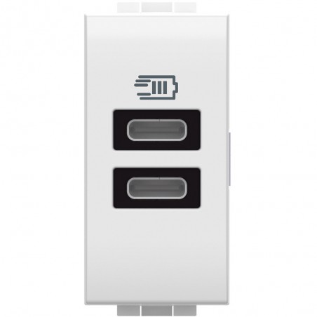 Cargador USB Tipo C+C Bticino Livinglight Blanco N4191CC