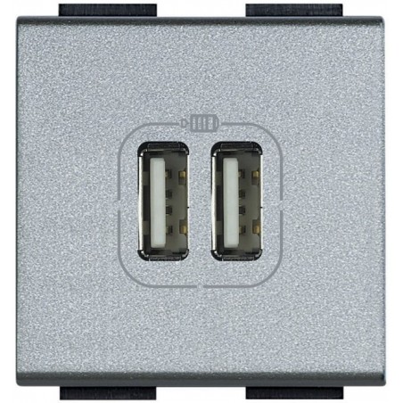 Cargador USB Tipo A+A BTicino Livinglight Tech NT4285C2