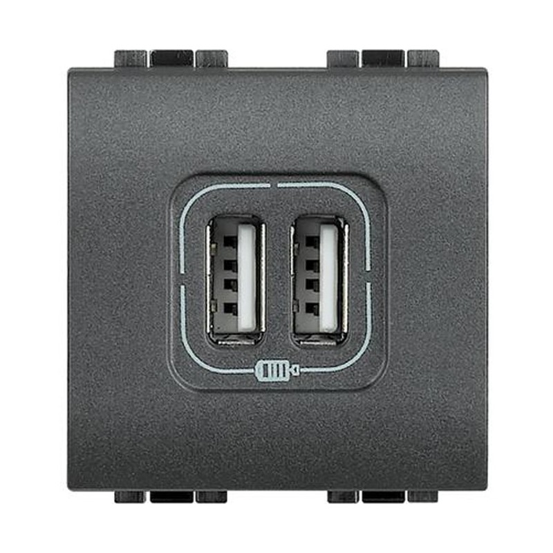 Cargador USB Tipo A+A Antracita L4285C2 BTicino Livinglight