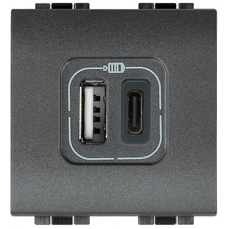 Cargador USB Tipo A+C Antracita L4287C2 BTicino Livinglight