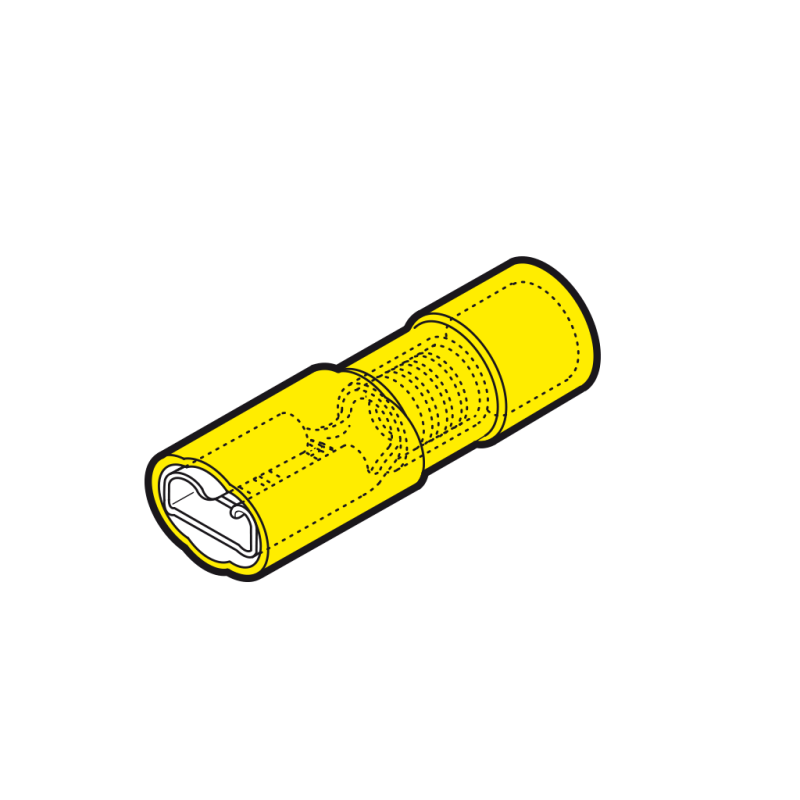 Terminal Faston Hembra amarillo preaislado cable 4-6mm Cembre