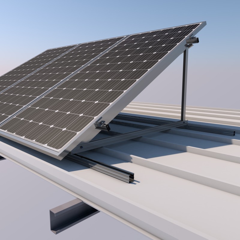 Estructura Soporte Placas Solares para Suelo Regulable 30º - 50º 14.1V