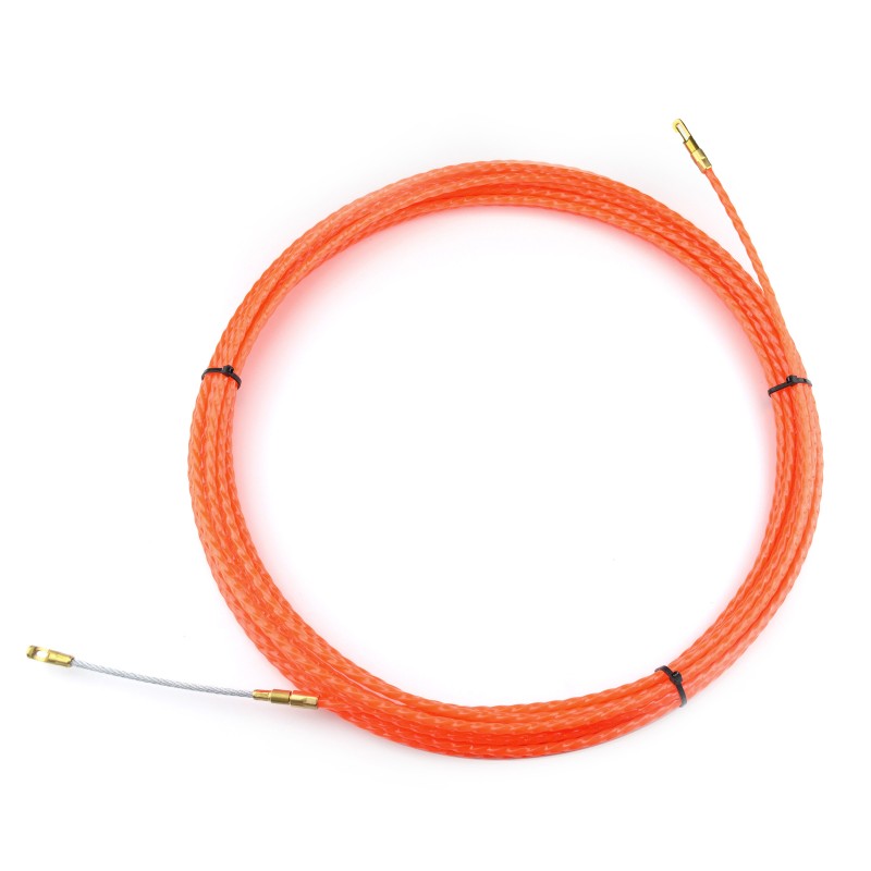 Guía pasa cables 12 metros y 4,5mm. Poliéster trenzado monofilamento. Color  naranja