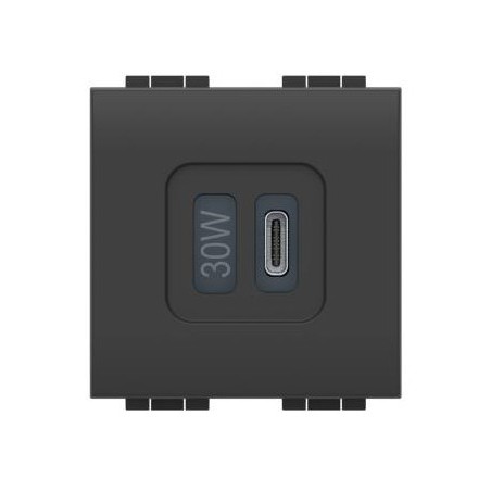 Cargador USB Tipo C 3A 30W L4288C2 Antracita BTicino Livinglight