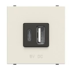 Cargador USB Doble Tipo A+C Blanco N2285.1 BL Niessen Zenit