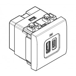 Cargador USB A+C BTicino Livinglight 2 Módulos _4287C2