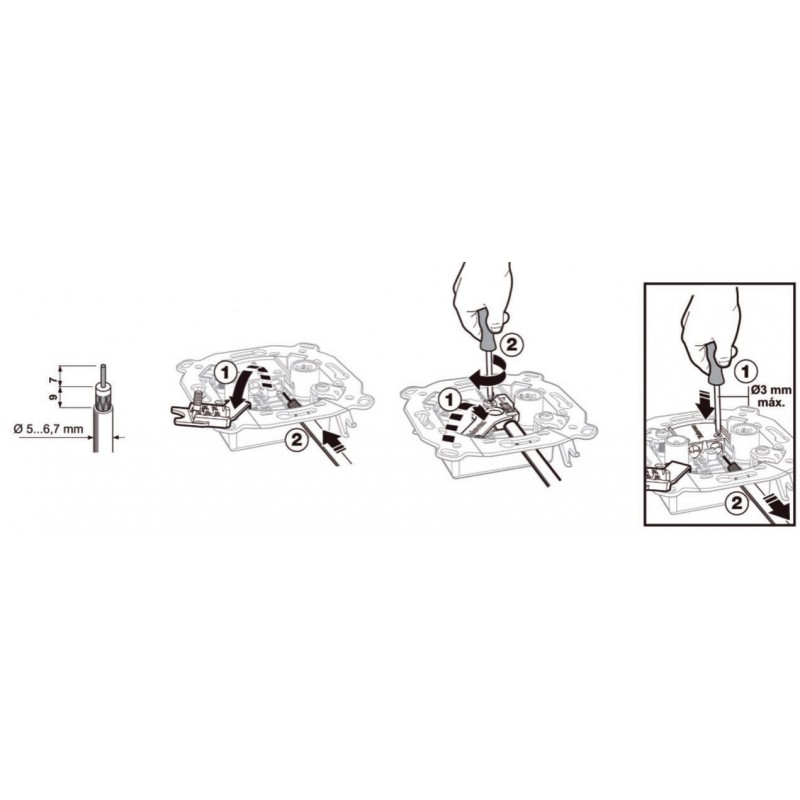 Toma R/TV-SAT Única 35712022 Fontini Negro