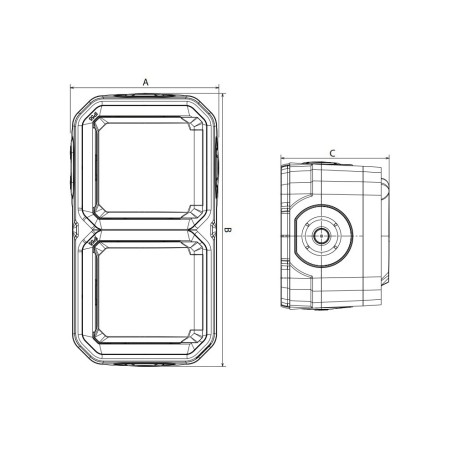Base Enchufe Doble Vertical Superficie Legrand Plexo 069744L