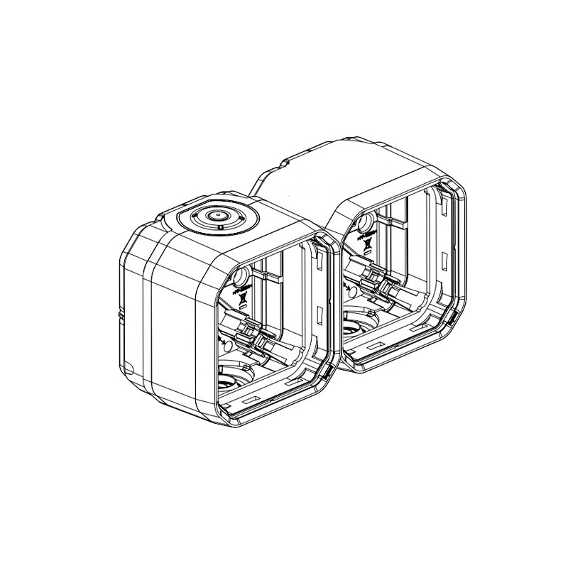 Caja Superficie Plexo 2 módulos gris 069672L