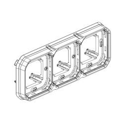 Marco empotrar Plexo 3 elementos gris 069687L