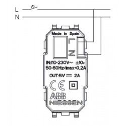 Cargador USB 1 Módulo Cava N2185 CV Niessen Zenit