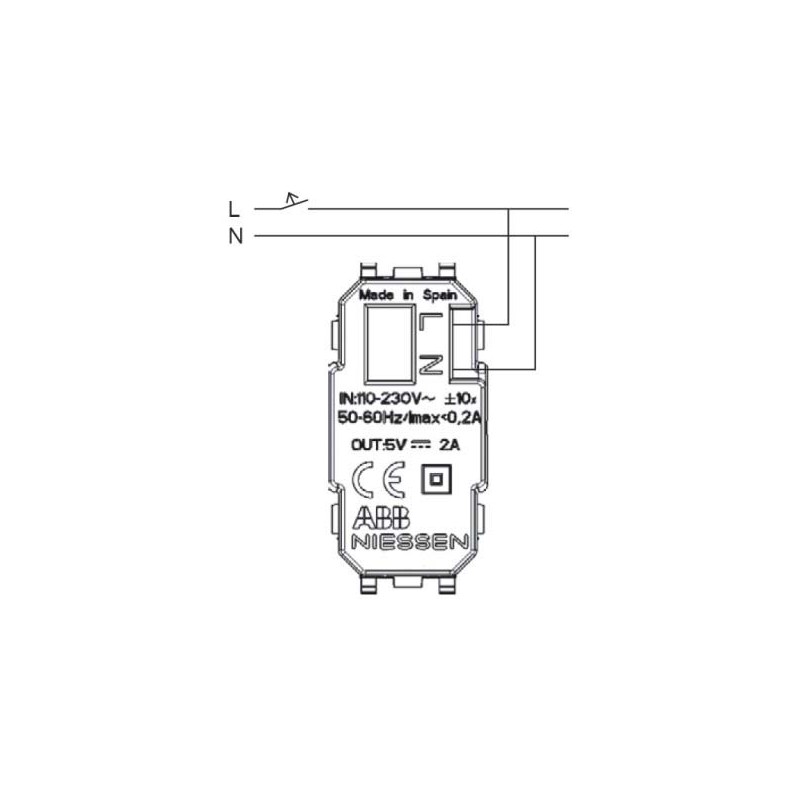 Cargador USB A+C Antracita 1 módulo N2185.3 AN Niessen Zenit