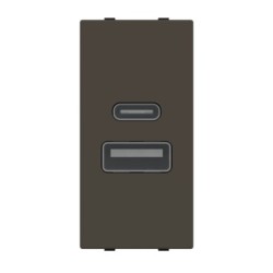 Cargador USB A+C Antracita 1 módulo N2185.3 AN Niessen Zenit
