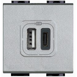 Cargador USB A+C BTicino Livinglight 2 Módulos _4287C2