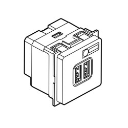 Cargador Doble USB Tipo A 5 Vcc 3 A Bticino Living Now K4285C2