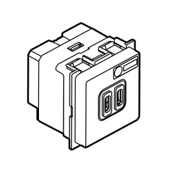 Cargador Doble USB Tipo C 3,0A 5Vcc K4286C2 2 Módulos Living Now